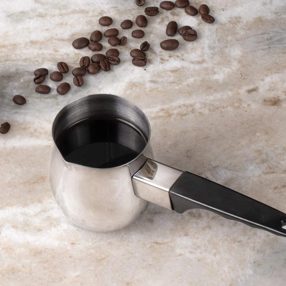 Turkish Warmer Coffee Pot Professional Quality 18/8 Stainless Steel 6-Oun